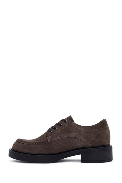 Derimod Mink Suede Leather Women's Loafer - Lace-Up Masculine 24Wfd 511610