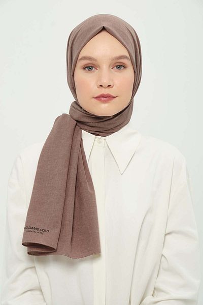 Madame Polo Poly Coton Shawl Light Mink Cotton Breathable Non-Wrinkle