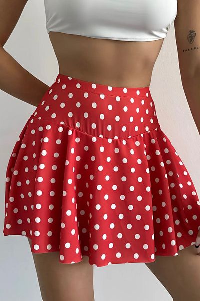 02Lady Fashion Women's Polka Dot High Waist Shorts Skirt – Stylish and Comfortable Skirt Model