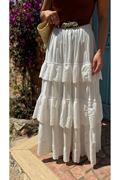 Butik Fusta plisata, culoare ecru