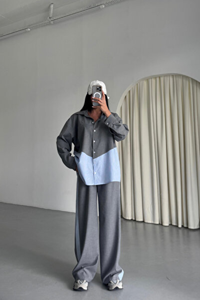 Luis & Lea Eyesof Polyviscos - Poplin Piece Shirt Pants Suit - Gray