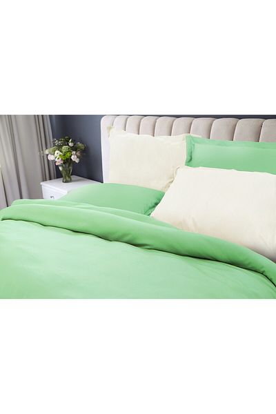 Green Future Bed linen, 2 persons, 100% Bamboo, 6 pieces, 200x220 cm, Green/Ivory