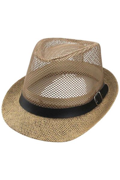 Mood Agenda Унисекс мрежеста лятна сламена шапка Fedora