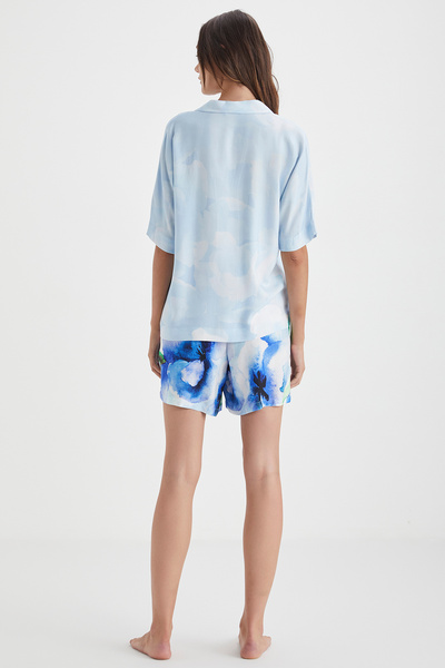 Penyemood Desenli gömlek ve şort takım