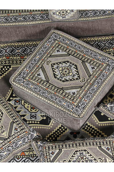 BAKIRÖZÜ HOME Şark Köşesi Takımı (20 CM MİNDER KALINLIĞI) Gri Yahyalı  Modeli 19 Parça