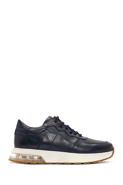 Derimod Men's Navy Blue Lace-Up Leather Sneakers 24Wfd 620918