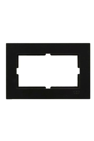Günsan Eqona Black Double Grounded Socket Recessed Frame