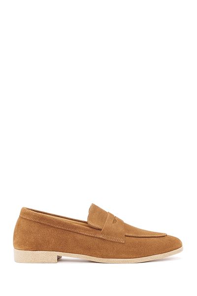 Derimod Women's Tan Suede Leather Loafer 24Wfd 350110