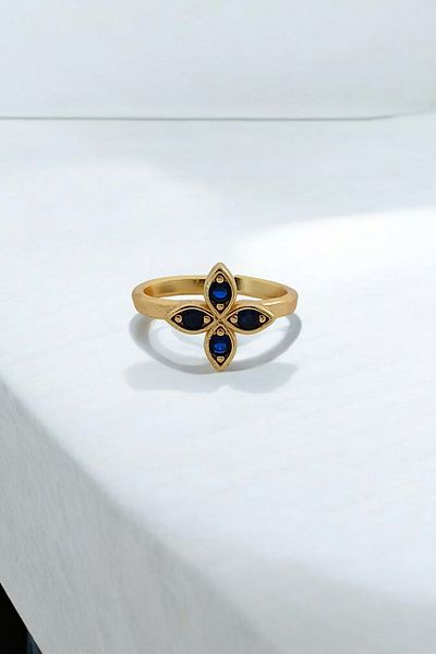 Çlk Accessories خاتم البرسيم الأحجار الكريمة الملون الفاخر القابل للتعديل 1456