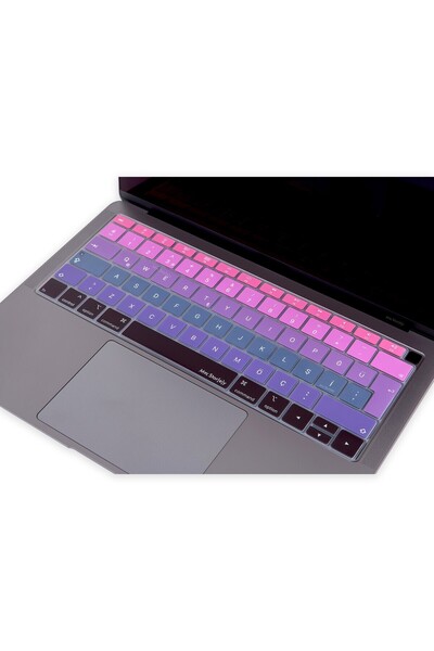 Mcstorey Macbook Air 13inç Klavye Koruyucu Touchıd'li (TÜRKÇE Q) A1932 Modeli Ile Uyumlu Ombre (2018-2019)