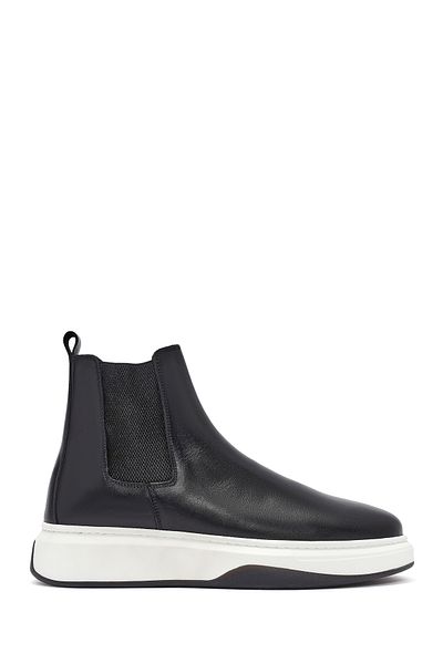 Derimod Men's Black Leather Chelsea Boots 24Wfd6321Cr