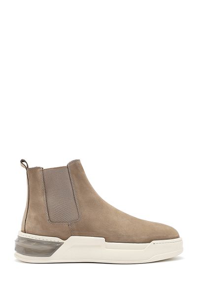 Derimod Men's Beige Suede Leather Casual Chelsea Boots 24Wfd 631310
