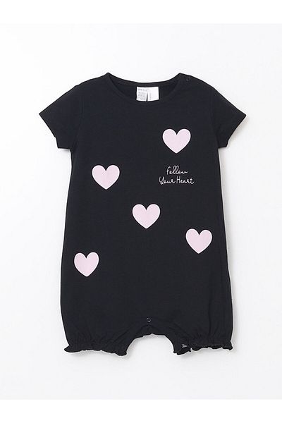 LC Waikiki New Season Crew Neck Printed Baby Girl Jumpsuit - S5L989Z1