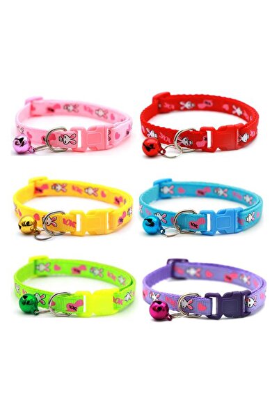 Glipet Tavşan Desenli Dokuma Kedi Boyun Tasması 19x1 Cm Mor