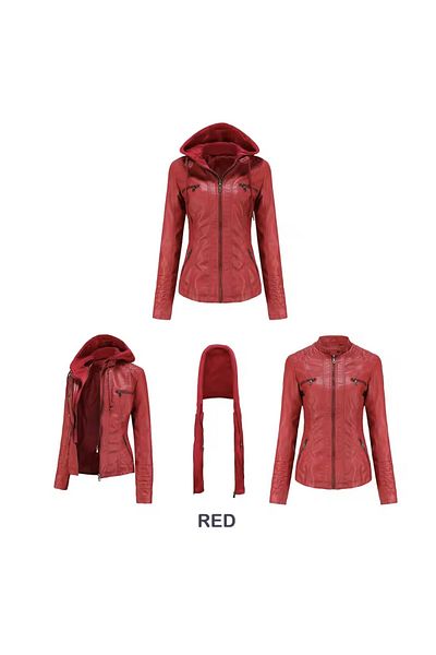 NYC GİYİM TEKSTİL Women's Jacket Genuine Lambskin Hooded