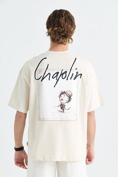 CANMODA Μπλουζάκι Chaplin Oversize - 100% Βαμβάκι - Πέτρα