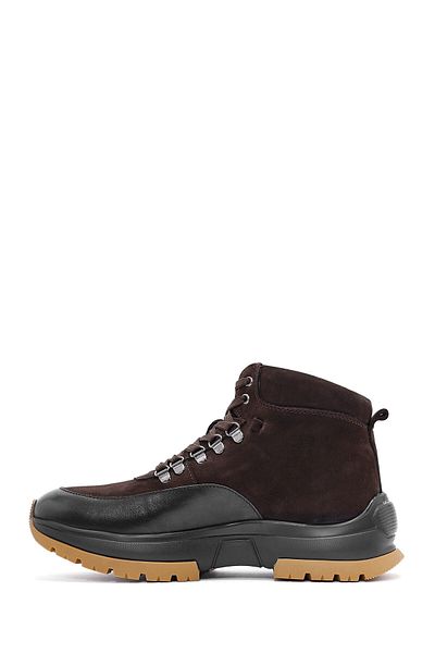 Derimod Men's Brown Laced Leather Casual Boots 24Wfd 605114