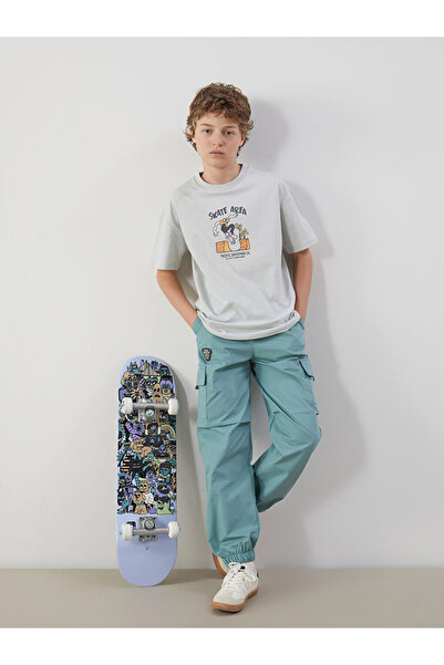 LC Waikiki Lcw Kids Green Elastic Waist Boys Cargo Jogger Pants
