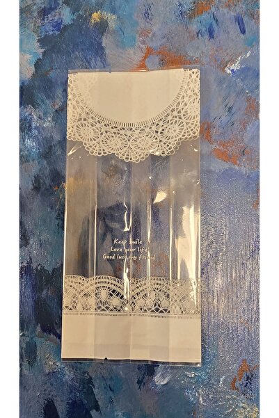 elayarts 20 adet üstü yazılı kurabiye poşeti ağzı açık yapışkansız