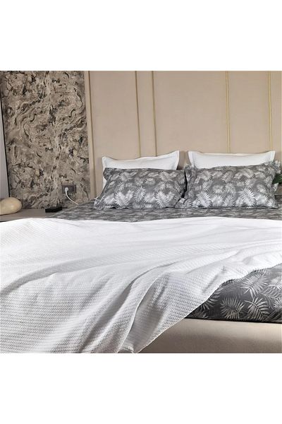 Kotonia Home Duvet Cover - Pique, 220x240 Cm, 100% Cotton, White