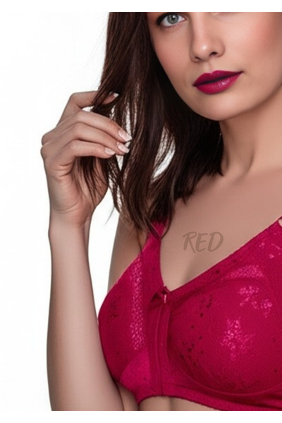 red iç giyim Large Size Lace Combed Cotton Gathering Bra (Classic Maternity Bra)