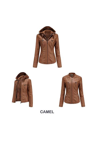 NYC GİYİM TEKSTİL Women's Jacket Genuine Lambskin Hooded