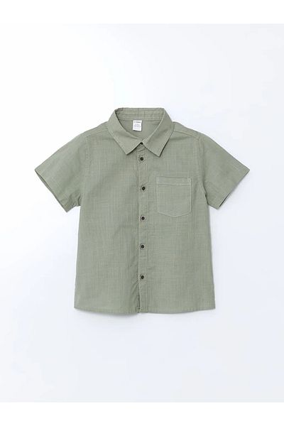 LC Waikiki LCW Kids White Basic Boy's Poplin πουκάμισο με τσέπες