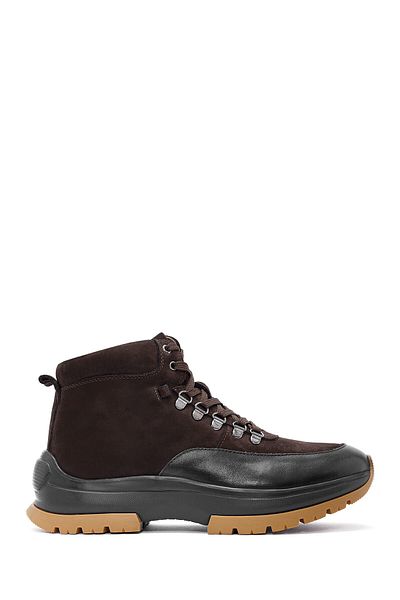 Derimod Men's Brown Laced Leather Casual Boots 24Wfd 605114