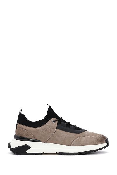 Derimod Men's Mink Lace-Up Nubuck Leather Casual Sneaker 24Wfd7227V3