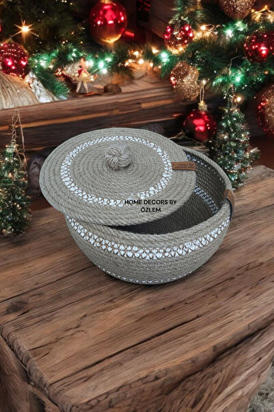 home decors by özlem Wicker Basket with Lid - Decorative Organization Housing Ondürgeçici