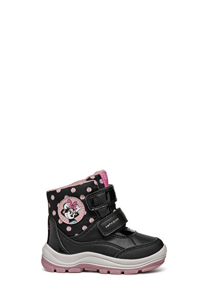 Geox Cizme din piele neagră fetiță - Flanfil cu bandă impermeabilă B463wc0bcmnc9289