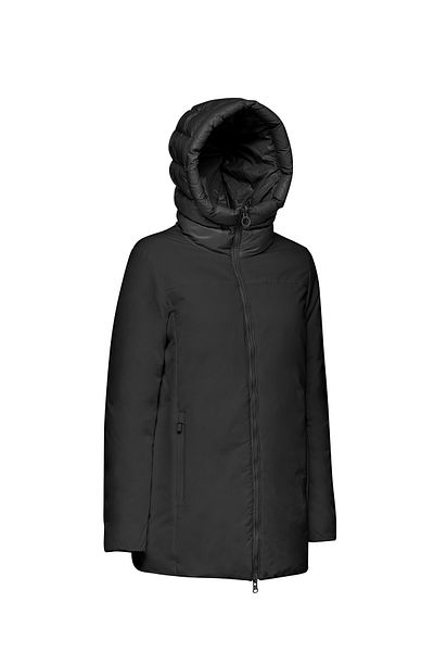 Geox معطف نسائي أسود بغطاء للرأس من Spherica - W4628ATC191F0284