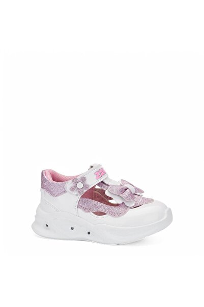 Tuğba Ortopedi 4023 حذاء رياضي صيفي مضاء باللون الأبيض/الوردي للفتيات الصغيرات