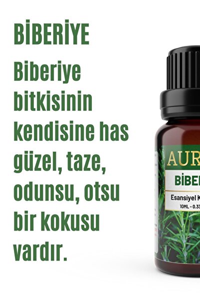 AURAN Biberiye Esansiyel Uçucu Koku Yağı Difüzör Esansı Buhurdanlık Yağı Aromaterapi Yağı 100ml