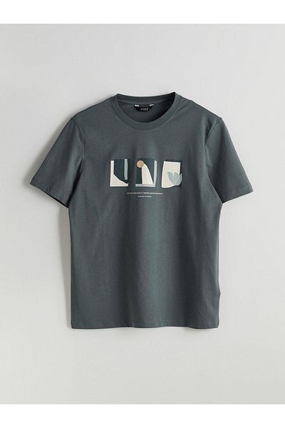 LC Waikiki Ανδρικό μπλουζάκι XSIDE Crew Neck με στάμπα χτενισμένο βαμβακερό