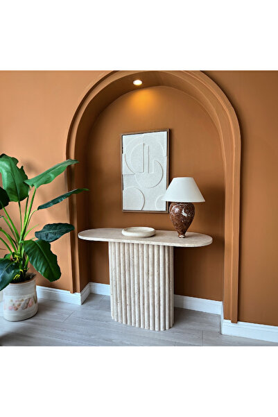 MIARIK DESIGN Wood-Traverten Papatya Elips Dresuar