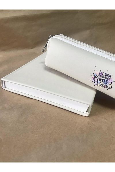 Adalinhome Atakids Lizy Life Motto Printed Agenda and Pen Holder Set (168 Sheets 14*20)