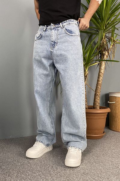 Alışveriş Sokağı PANTALONI DE BLugi BAGGY ICE BLUE