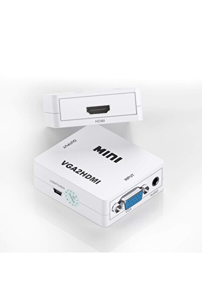 Derwell VGA to Hdmi Mini HD 1080P 3.5mm Audio VGA to HDMI HD HDTV Video Conve...