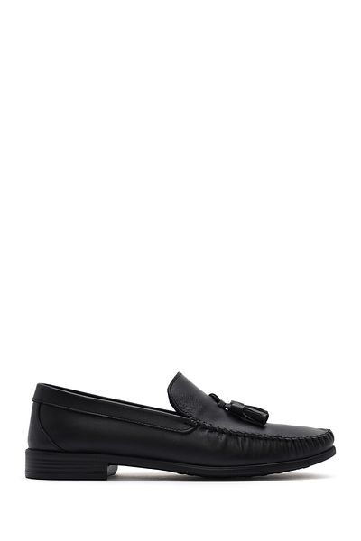 Derimod Loafer casual din piele cu ciucuri neagră pentru bărbați 25SFD 754218