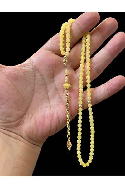 Trikala Özel Tasarımlı Zenne Boy Damla Kehribar Tesbih 99,luk 4.5x4.5mm