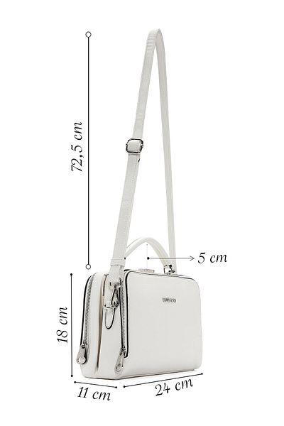 Derimod Geantă de damă, albă, cu curea lungă, tip crossbody 25SBD2413FT