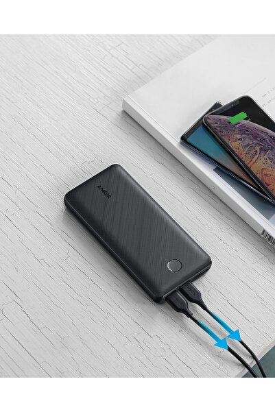 Anker بنك طاقة بسعة 20000 مللي أمبير في الساعة مع منفذ Type-C (لا يمكن استخدام منفذ USB Type-C لشحن أجهزة أخرى)