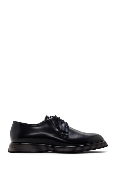 Derimod Men's Black Laced Leather Casual Shoes 25Sfd 670922