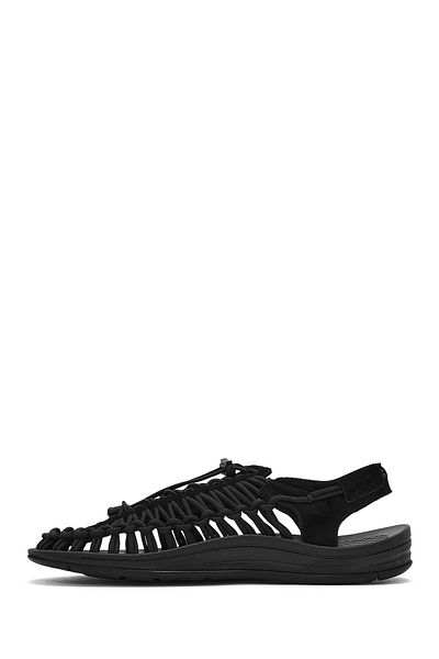 Derimod Men's Black Braided Leather Sandals 25Sfd 696814