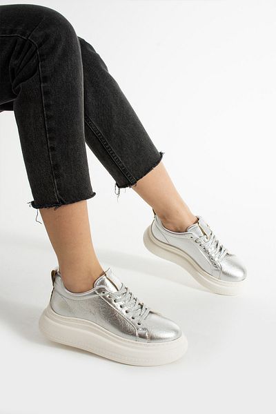 Getcho Rodon Women's Metallic Silver Sports Shoes