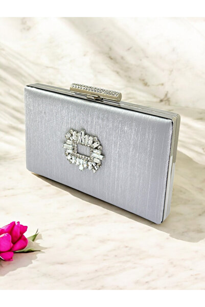Biçanta Srebrno siva boja, nelepljiva Sa šljokicama satenska kristalna Sa kam...