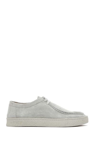 Derimod Men's Gray Lace-Up Suede Leather Casual Shoes 25Sfd 630610