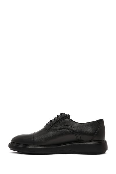 Derimod Men's Black Laced Leather Casual Shoes 25Sfd 640218