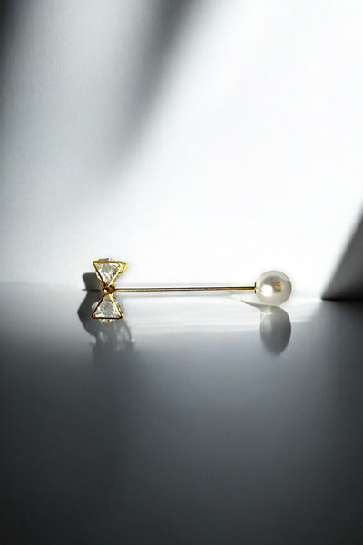 Trend aksesuar Metal Fiyonk İğneli Broş